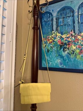 Vince Camuto Yellow Leather Crossbody Bag